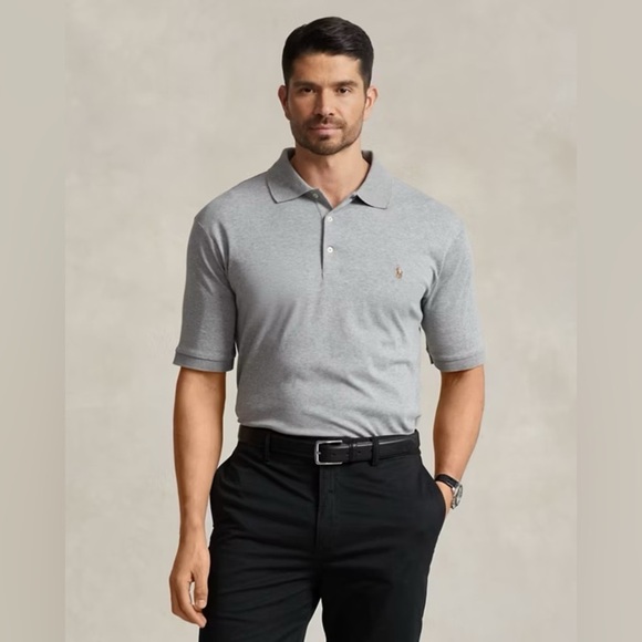 Polo Ralph Lauren Gray Solid Interlock Polo XL - Picture 1 of 8
